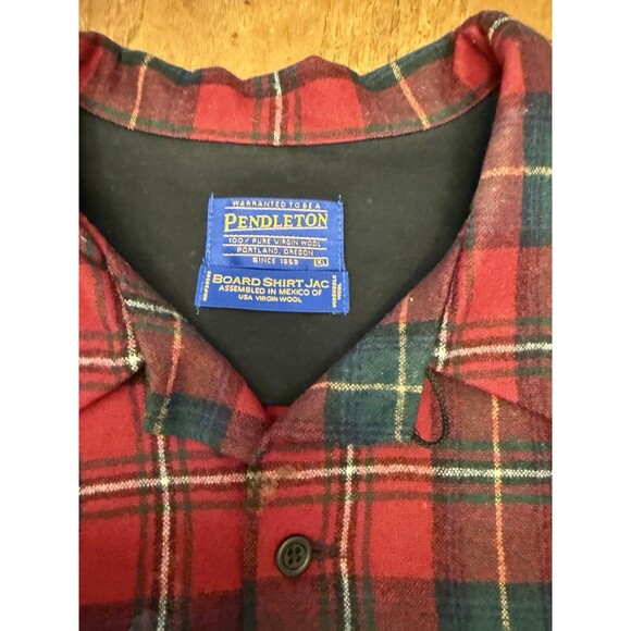 Vintage PENDLETON Board Shirt Plaid Boyd Tartan Wool Flap Pockets Loop Collar XL - Picture 3 of 6